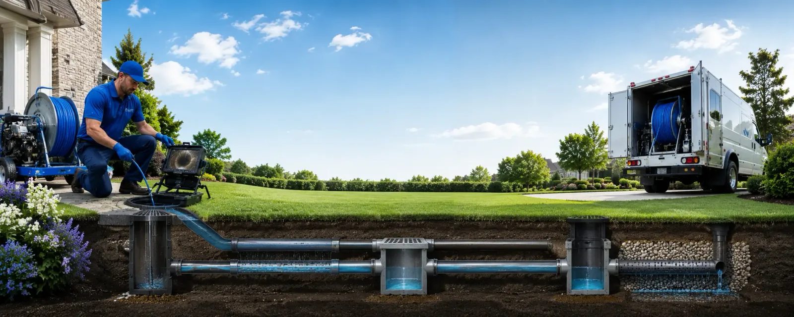 Outdoor drain cleaning information for Shoreham, NY